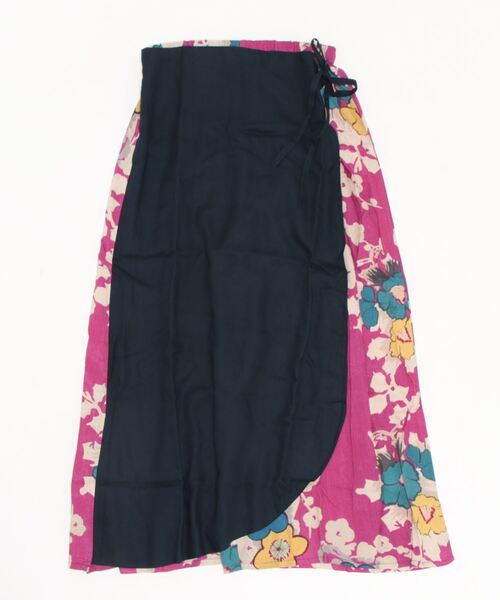 カヤ(カヤ)の「【カヤ】ジャポネズリ 華やぎ銘仙ラップパンツ(その他パンツ・レディース・ネイビー/グリーン/ブラック/グレー・FREE)」の6枚目の写真