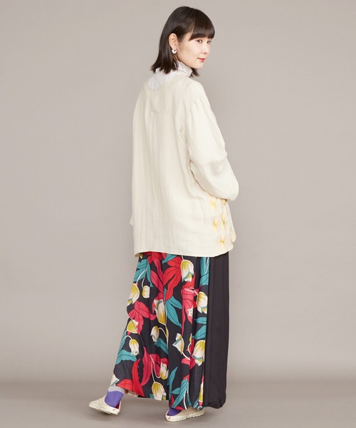 カヤ(カヤ)の「【カヤ】ジャポネズリ 華やぎ銘仙ラップパンツ(その他パンツ・レディース・ネイビー/グリーン/ブラック/グレー・FREE)」の12枚目の写真