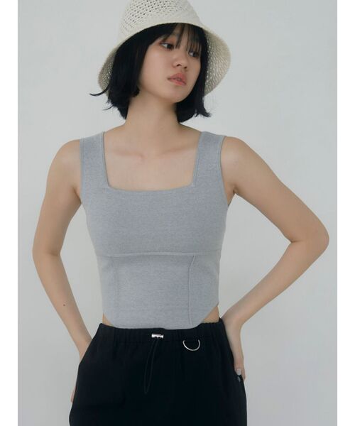 EMODA（エモダ）の「ミニマルフィットニット（ニット/セーター・レディース・ホワイト/グレー/ブラック/ブルー・FREE）」の4枚目の写真