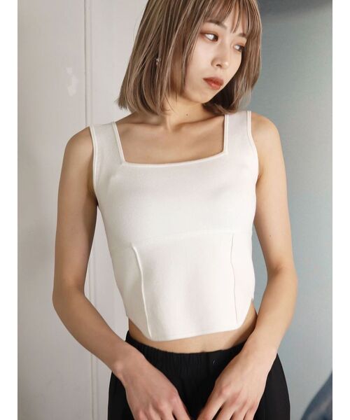 EMODA（エモダ）の「ミニマルフィットニット（ニット/セーター・レディース・ホワイト/グレー/ブラック/ブルー・FREE）」の8枚目の写真