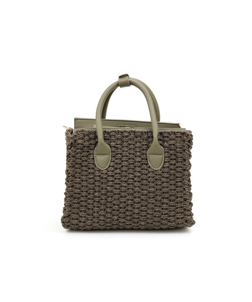 MIAN (ミアン)の「ペーパーベルト2wayトートバッグ(かごバッグ・レディース・ブラウン/カーキ/ブラック・FREE)」の16枚目の写真