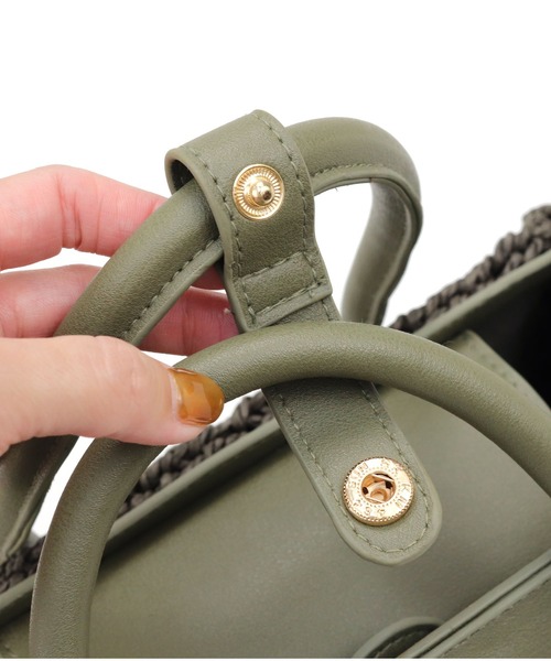 MIAN (ミアン)の「ペーパーベルト2wayトートバッグ(かごバッグ・レディース・ブラウン/カーキ/ブラック・FREE)」の9枚目の写真