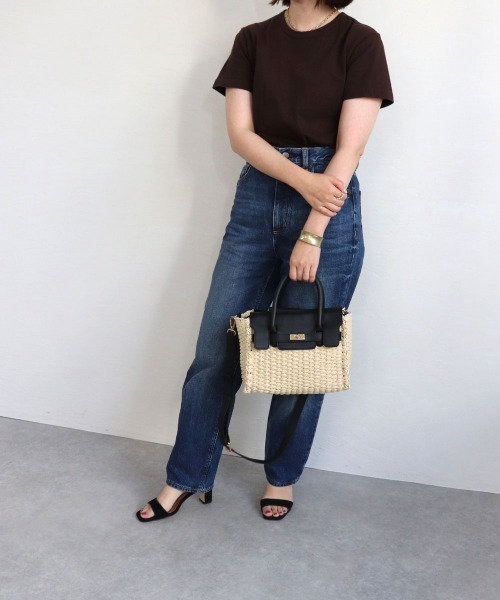 MIAN (ミアン)の「ペーパーベルト2wayトートバッグ(かごバッグ・レディース・ブラウン/カーキ/ブラック・FREE)」の7枚目の写真