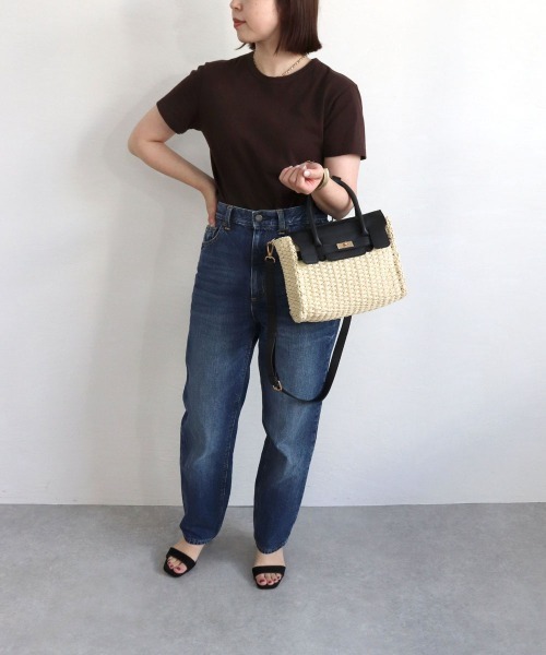 MIAN (ミアン)の「ペーパーベルト2wayトートバッグ(かごバッグ・レディース・ブラウン/カーキ/ブラック・FREE)」の4枚目の写真