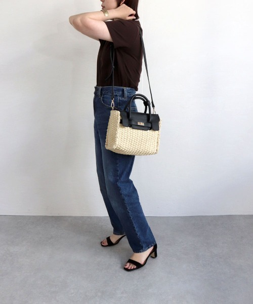 MIAN (ミアン)の「ペーパーベルト2wayトートバッグ(かごバッグ・レディース・ブラウン/カーキ/ブラック・FREE)」の10枚目の写真