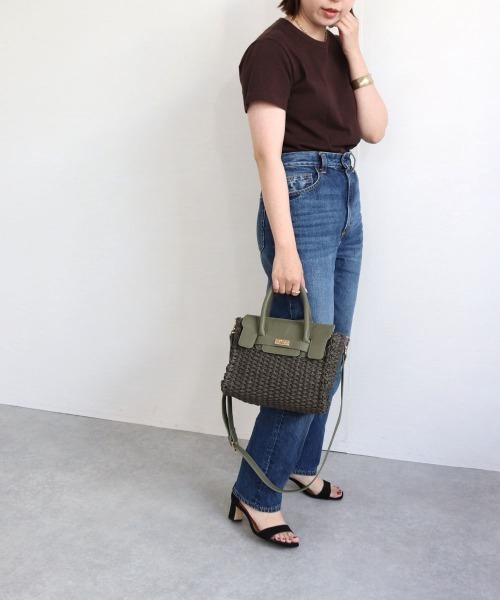 MIAN (ミアン)の「ペーパーベルト2wayトートバッグ(かごバッグ・レディース・ブラウン/カーキ/ブラック・FREE)」の15枚目の写真