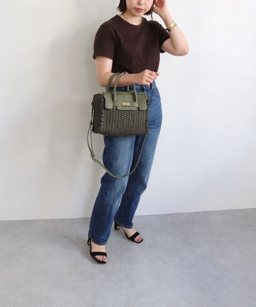 MIAN (ミアン)の「ペーパーベルト2wayトートバッグ(かごバッグ・レディース・ブラウン/カーキ/ブラック・FREE)」の21枚目の写真