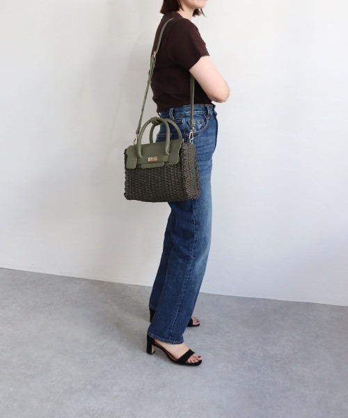 MIAN (ミアン)の「ペーパーベルト2wayトートバッグ(かごバッグ・レディース・ブラウン/カーキ/ブラック・FREE)」の19枚目の写真