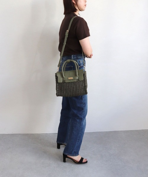 MIAN (ミアン)の「ペーパーベルト2wayトートバッグ(かごバッグ・レディース・ブラウン/カーキ/ブラック・FREE)」の17枚目の写真