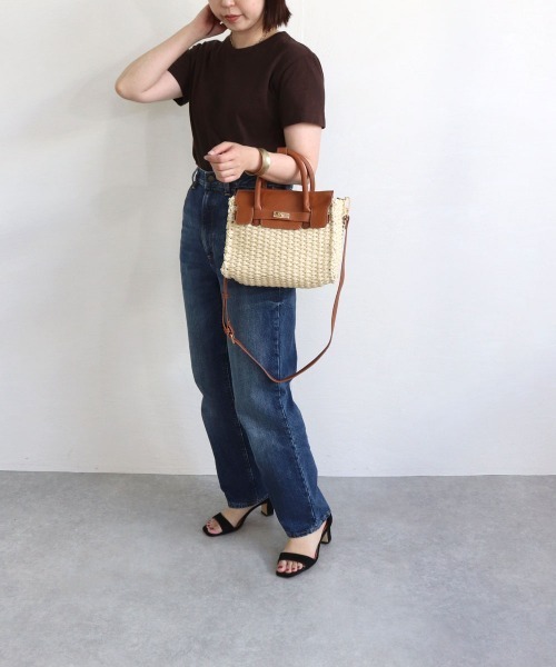 MIAN (ミアン)の「ペーパーベルト2wayトートバッグ(かごバッグ・レディース・ブラウン/カーキ/ブラック・FREE)」の8枚目の写真