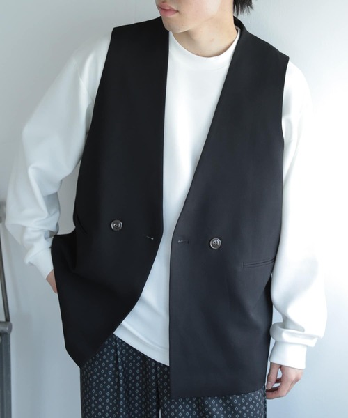 SENSE OF PLACE by URBAN RESEARCH（センスオブプレイスバイアーバンリサーチ）の「ダブルテーラードベスト（ベスト・メンズ・ブラウン/ブラック・MEDIUM/LARGE）」の10枚目の写真