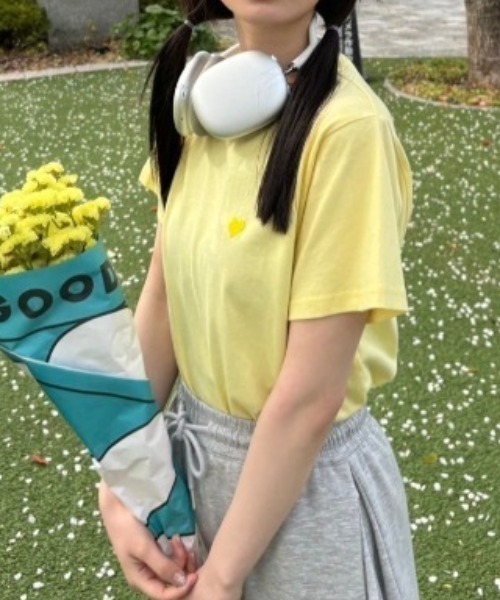 Birthday room（バースデイルーム）の「ハート刺繍Tシャツ（Tシャツ/カットソー・レディース・ホワイト/ピンク/ブルー/グリーン/イエロー・SMALL/MEDIUM）」の5枚目の写真