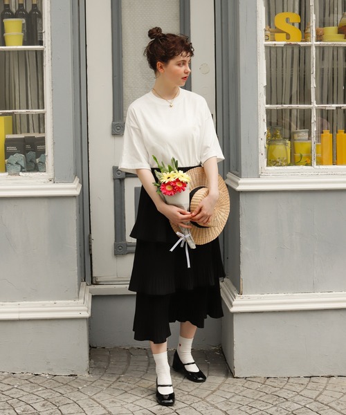 Birthday room（バースデイルーム）の「ハート刺繍Tシャツ（Tシャツ/カットソー・レディース・ホワイト/ピンク/ブルー/グリーン/イエロー・SMALL/MEDIUM）」の19枚目の写真