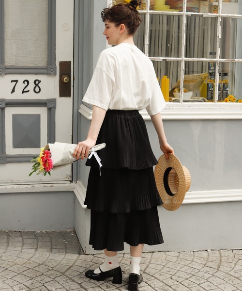 Birthday room（バースデイルーム）の「ハート刺繍Tシャツ（Tシャツ/カットソー・レディース・ホワイト/ピンク/ブルー/グリーン/イエロー・SMALL/MEDIUM）」の20枚目の写真