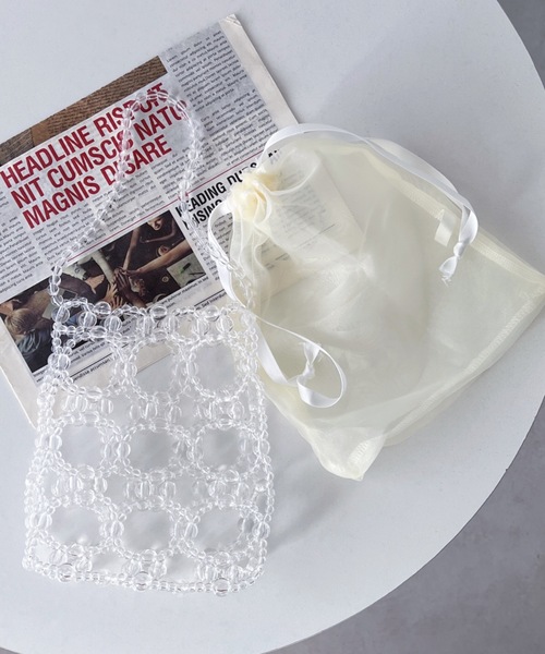 Loueme（ルエム）の「ビーズミニバッグ（ハンドバッグ・レディース・シルバー/アイボリー/クリア・FREE）」の9枚目の写真