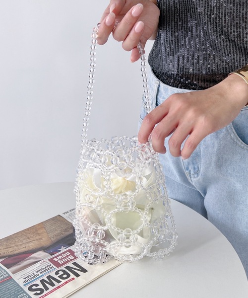 Loueme（ルエム）の「ビーズミニバッグ（ハンドバッグ・レディース・シルバー/アイボリー/クリア・FREE）」の8枚目の写真