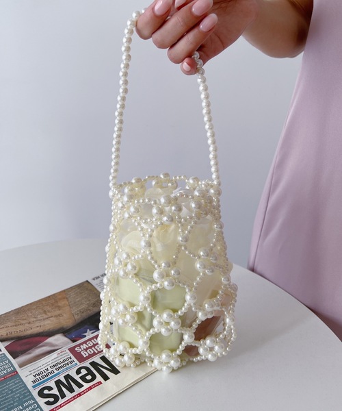 Loueme（ルエム）の「ビーズミニバッグ（ハンドバッグ・レディース・シルバー/アイボリー/クリア・FREE）」の7枚目の写真