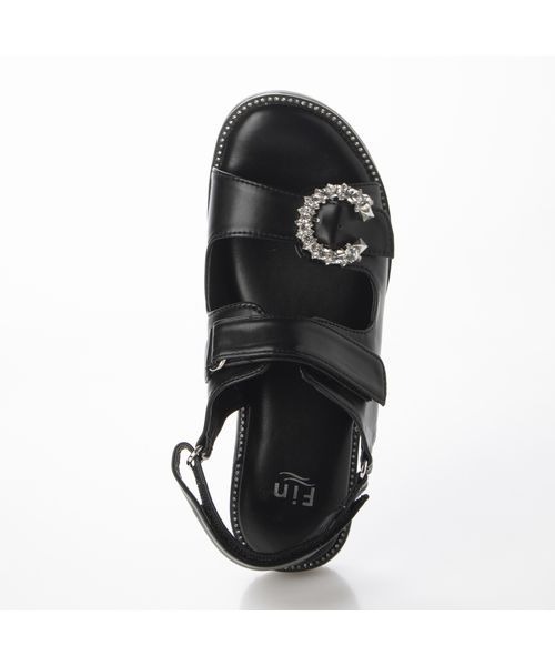 Fin(フィン)の「ダブルベルトビジューサンダル【低反発スポンジ入り】(サンダル・レディース・アイボリー/ブラック・S/M/L/LL)」の5枚目の写真