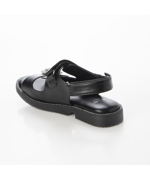 Fin(フィン)の「ダブルベルトビジューサンダル【低反発スポンジ入り】(サンダル・レディース・アイボリー/ブラック・S/M/L/LL)」の6枚目の写真