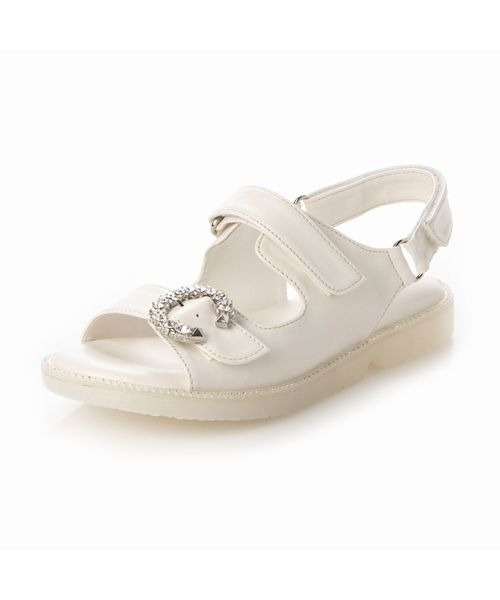 Fin(フィン)の「ダブルベルトビジューサンダル【低反発スポンジ入り】(サンダル・レディース・アイボリー/ブラック・S/M/L/LL)」の17枚目の写真