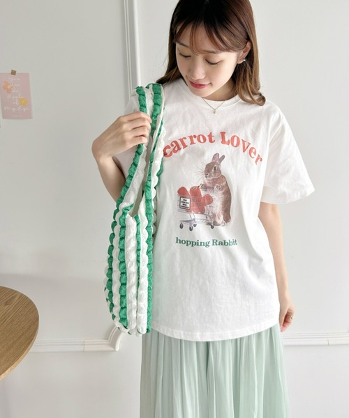 Loueme（ルエム）の「キャロットバニービッグTシャツ（Tシャツ/カットソー・レディース・ホワイト/グレー・L/M）」の13枚目の写真