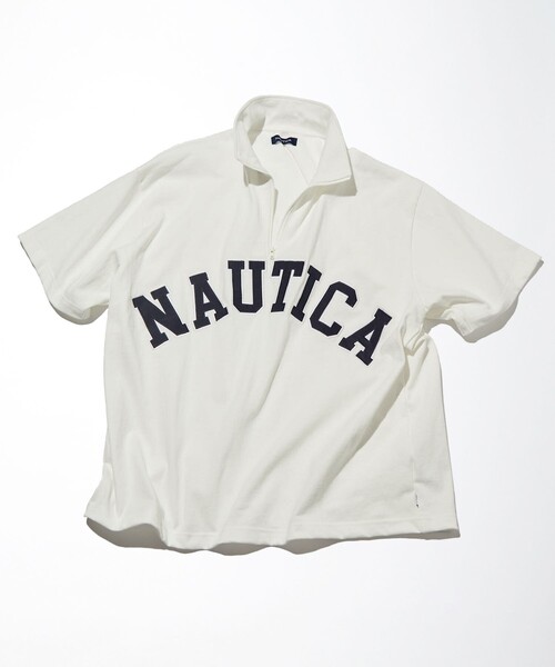 NAUTICA（ノーティカ）の「NAUTICA/ノーティカ Arch Logo Half Zip S/S Tee/アーチロゴ ハーフジップ ショートスリーブTシャツ（Tシャツ/カットソー・メンズ・マスタード/グリーン/ライトグレー/ホワイト/ネイビー/ブラック・MEDIUM/LARGE/X-LARGE/SMALL）」の16枚目の写真