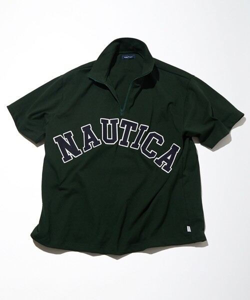 セール】NAUTICA/ノーティカ Arch Logo Half Zip S/S Tee