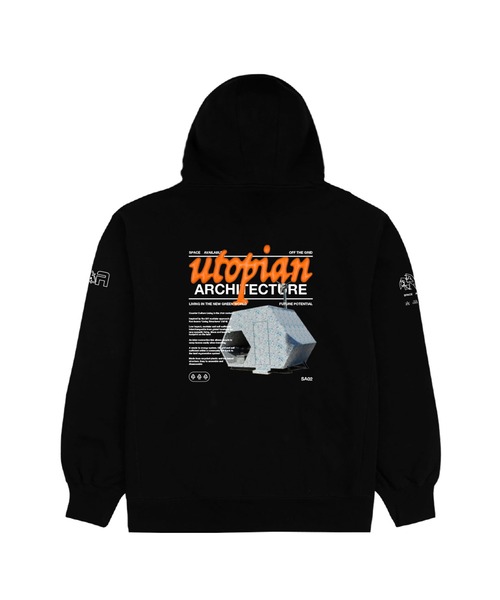 【Space Available/スペース・アヴェイラブル】 UTOPIAN ARCHITECTURE HOODY ユートピアンアーキテクチャースウェットフーディー