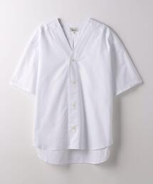 ＜LOWNN＞ COLLARLESS SHORT SLEEVE SHIRT/シャツ