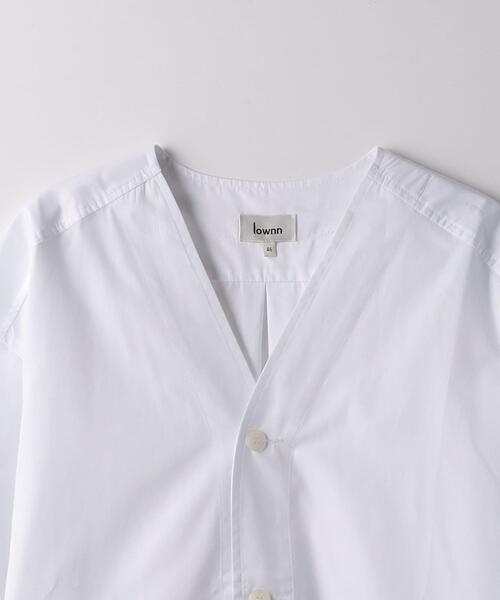 lownn（ローン）の「＜LOWNN＞ COLLARLESS SHORT SLEEVE SHIRT/シャツ（シャツ/ブラウス・メンズ・ホワイト/ブラック・44/46）」の3枚目の写真