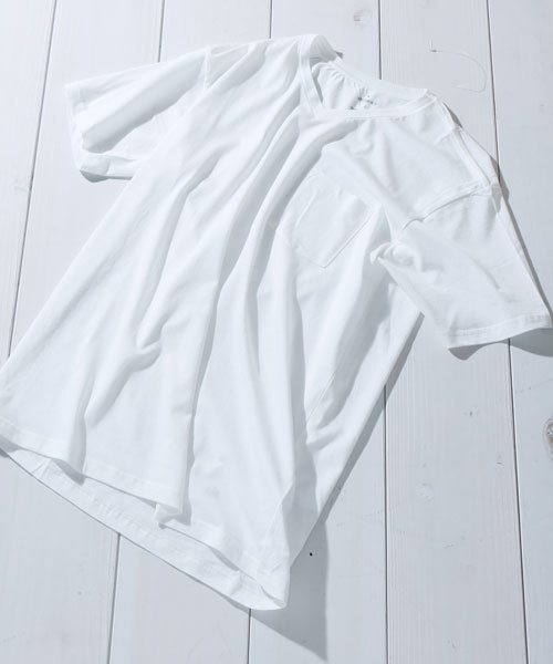 STUDIOUS（ステュディオス）の「【STUDIOUS】スーピマ天竺VネックTシャツ（Tシャツ/カットソー・メンズ・グリーン/ネイビー/グレー/オフホワイト/ブラック・2/3/1）」の2枚目の写真