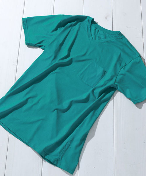 STUDIOUS（ステュディオス）の「【STUDIOUS】スーピマ天竺VネックTシャツ（Tシャツ/カットソー・メンズ・グリーン/ネイビー/グレー/オフホワイト/ブラック・2/3/1）」の5枚目の写真