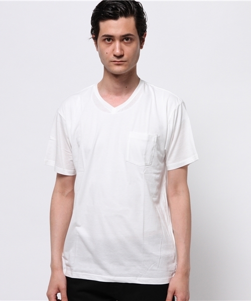 STUDIOUS（ステュディオス）の「【STUDIOUS】スーピマ天竺VネックTシャツ（Tシャツ/カットソー・メンズ・グリーン/ネイビー/グレー/オフホワイト/ブラック・2/3/1）」の10枚目の写真