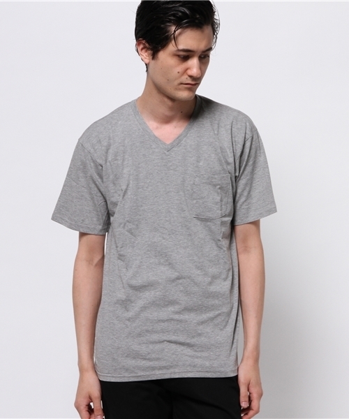 STUDIOUS（ステュディオス）の「【STUDIOUS】スーピマ天竺VネックTシャツ（Tシャツ/カットソー・メンズ・グリーン/ネイビー/グレー/オフホワイト/ブラック・2/3/1）」の13枚目の写真