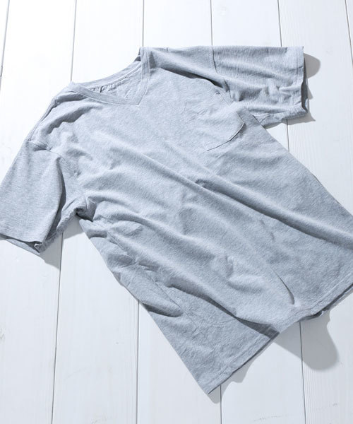 STUDIOUS（ステュディオス）の「【STUDIOUS】スーピマ天竺VネックTシャツ（Tシャツ/カットソー・メンズ・グリーン/ネイビー/グレー/オフホワイト/ブラック・2/3/1）」の15枚目の写真