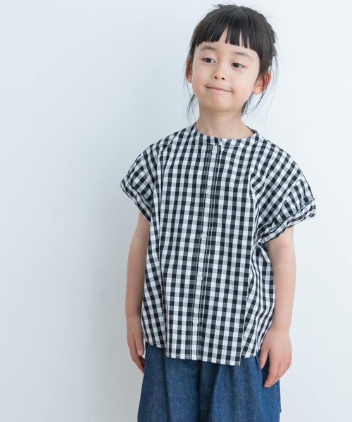 URBAN RESEARCH DOORS（アーバンリサーチドアーズ）の「『親子リンク』半袖ワイドタックシャツ(KIDS)（シャツ/ブラウス・キッズ・チェック/ブルー・135/120/105）」の3枚目の写真