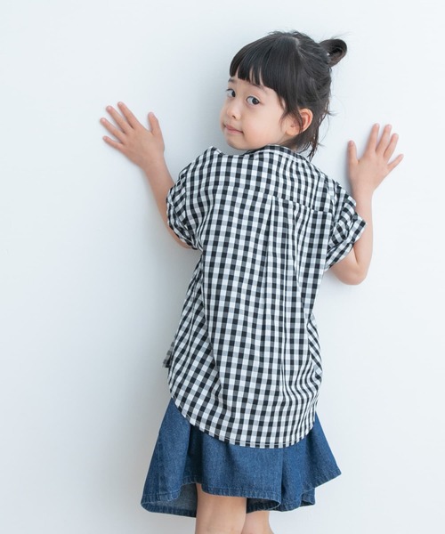 URBAN RESEARCH DOORS（アーバンリサーチドアーズ）の「『親子リンク』半袖ワイドタックシャツ(KIDS)（シャツ/ブラウス・キッズ・チェック/ブルー・135/120/105）」の5枚目の写真