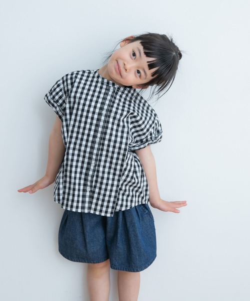 URBAN RESEARCH DOORS（アーバンリサーチドアーズ）の「『親子リンク』半袖ワイドタックシャツ(KIDS)（シャツ/ブラウス・キッズ・チェック/ブルー・135/120/105）」の6枚目の写真