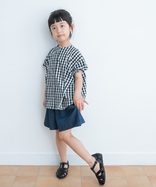 URBAN RESEARCH DOORS（アーバンリサーチドアーズ）の「『親子リンク』半袖ワイドタックシャツ(KIDS)（シャツ/ブラウス・キッズ・チェック/ブルー・135/120/105）」の8枚目の写真
