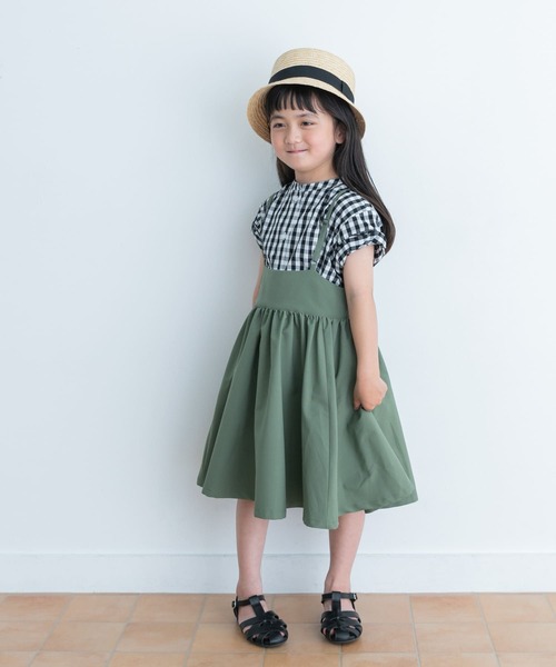 URBAN RESEARCH DOORS（アーバンリサーチドアーズ）の「『親子リンク』半袖ワイドタックシャツ(KIDS)（シャツ/ブラウス・キッズ・チェック/ブルー・135/120/105）」の10枚目の写真