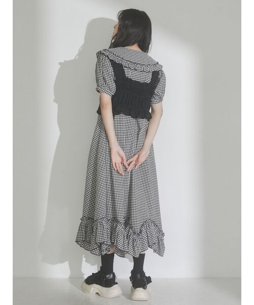 merry jenny（メリージェニー）の「リボンリボンリボンビスチェ（ベスト・レディース・オフホワイト/ブラック・FREE）」の3枚目の写真