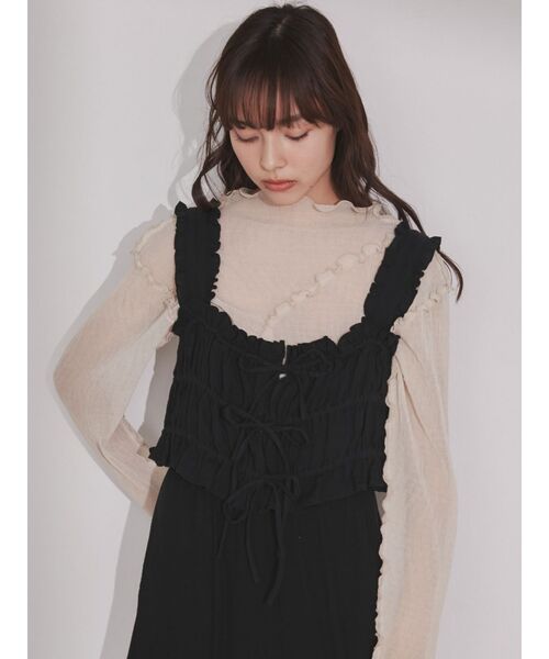 merry jenny（メリージェニー）の「リボンリボンリボンビスチェ（ベスト・レディース・オフホワイト/ブラック・FREE）」の10枚目の写真