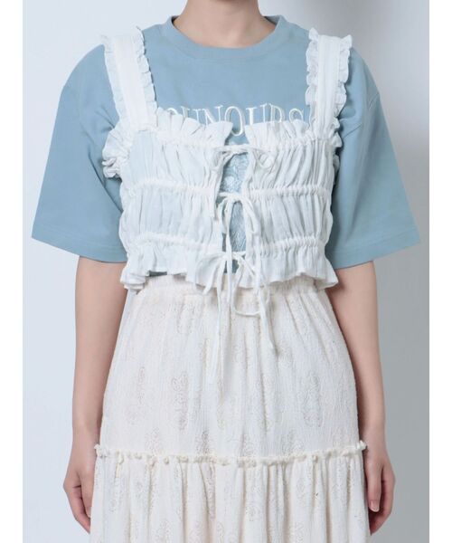 merry jenny（メリージェニー）の「リボンリボンリボンビスチェ（ベスト・レディース・オフホワイト/ブラック・FREE）」の17枚目の写真