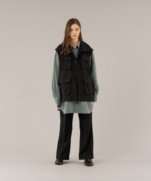 SELLE GLANT(セレグランテ)の「SEMI FLARE WIDE PANTS/セミフレアワイドパンツ(スラックス・メンズ・ダークグリーン/ブラック・SMALL/MEDIUM/LARGE)」の11枚目の写真