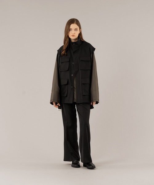 SELLE GLANT(セレグランテ)の「SEMI FLARE WIDE PANTS/セミフレアワイドパンツ(スラックス・メンズ・ダークグリーン/ブラック・SMALL/MEDIUM/LARGE)」の13枚目の写真