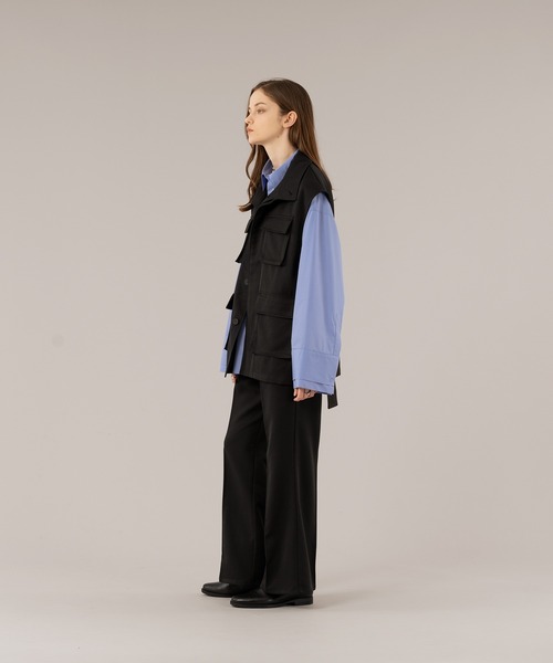 SELLE GLANT(セレグランテ)の「SEMI FLARE WIDE PANTS/セミフレアワイドパンツ(スラックス・メンズ・ダークグリーン/ブラック・SMALL/MEDIUM/LARGE)」の6枚目の写真
