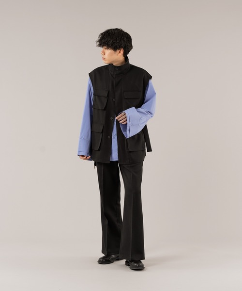 SELLE GLANT(セレグランテ)の「SEMI FLARE WIDE PANTS/セミフレアワイドパンツ(スラックス・メンズ・ダークグリーン/ブラック・SMALL/MEDIUM/LARGE)」の20枚目の写真