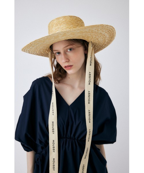 MOUSSY(マウジー)の「LETTERING RIBBON BOATER ハット(ハット・レディース・ベージュ・FREE)」の3枚目の写真