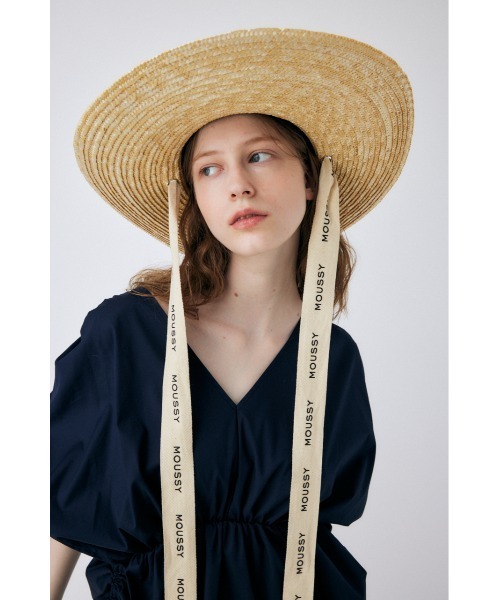 MOUSSY(マウジー)の「LETTERING RIBBON BOATER ハット(ハット・レディース・ベージュ・FREE)」の4枚目の写真