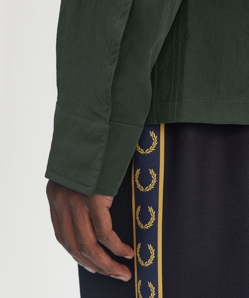 【美品】フレッドペリー ジップアップジャケット オリーブ FRED PERRY(フレッドペリー)の「Zip Overshirt/ジップアップ